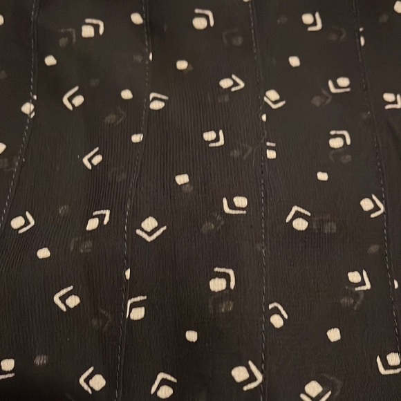 Ralph Lauren black with cream print pleated skirt size 10 - Picture 4 of 7